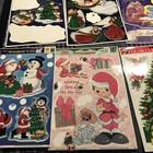 18 Sheets Vintage Christmas Window Clings Santa Spiritual Precious Moments  
