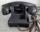 Vtg Western Electric Phone Bakelite Bell System Black Rotary F1 Desk Telephone