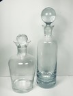 Vtg Pair Of Decanters Whiskey Wine Liquor Mid Century Flare Rim   Ball Stoppers