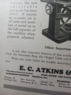 1923 Print Advertising   Atkins Metal Cutting Saws Machines Indianapolis In