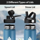 Sendestar Insulated Water Bottle 24 Oz  Double 24 Ounces  Deep Blue  Black