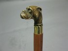 Heavy Solid Feeling Brass Boxer Dogs Head Walking Stick Cane Topper Handle Gifts