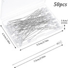 75mm 3inch Straight Pins Sewing  Pearl Head Decorative Pins  50pcs Teardrop Cors