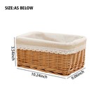 Handmade Storage Baskets Hand Woven Wicker Shelving Baskets Rectangle 1 Pc