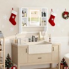 Adjustable Led Bathroom Medicine Cabinet W  Mirror Shelves Storage Organizer New