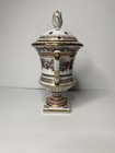 Antique Porcelain Potpourri Lidded Vase Dresden Floral Swags Rose Gilt Gold