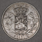 1850 Belgium Silver 5 Francs Without Dot