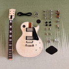 Diy Electric Guitar Kit L-p Custom Style Quilted Maple Top Mahogany Body 22 Fret