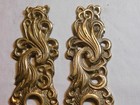 Vtg Ornate Metal Brass Knob Door Plate Backplate Escutcheon Hardware Set 2 Japan