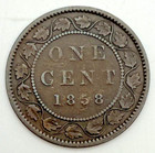 1858 Canada Large Cent Queen Victoria Km 1 Bronze Low Mintage Key Date Bn Vf