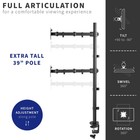Vivo Dual Monitor Mount Extra Tall Adjustable Stand   Fits Two Screens Up To 27 
