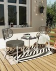 3 Piece Wicker Patio Bistro Furniture Set  Outdoor Dining Chairs  White   Grey