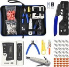 Rj45 Crimp Tool Kit For Cat6 cat7  All-in-one Network Crimper With 20pcs Rj45   