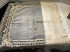 1654    vtg Antique Huge 21    1800s Wedding Whitework Net Needle Lace Handkerchief