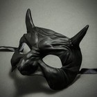 Halloween Black Devil Horn Men Party Eye Mask Cosplay Costume Demon Face Mask