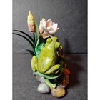 Frog Figurine Statue Lily Pad Pond Decor Cottagecore Home Accent