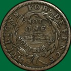 1837 Not One Cent For Tribute Ht-46 Hard Times Token F  Damaged  37950