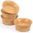 Small Bamboo Wooden Bowls  3 4 Oz Salsa Bowls For Side D3 5 X H1 5