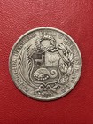 1869 Yb Peru Un Sol Silver Coin 90  25g 22 5g Asw  a 