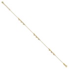 Real 14k Yellow Gold Hearts Anklet 9-10  Diamond-cut Adjustable Men Women