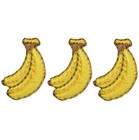 3-pack Banana Applique Patch - Mini Embroidered Fruit Badge 7 8   iron On 