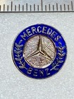 Vtg Mercedes Benz Pin Logo Enamel Silver Tone Blue Hat Pin Vg Cond