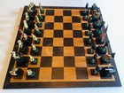 Studio Anne Carlton  sac   - American Civil War Chess Set - 1985 - Hand Painted