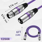 10 Pcs Xlr To Xlr Cable 6ft 3pin Microphone Dmx Wire Cord Multicolor 6 Feet