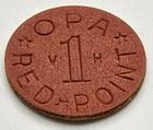 Opa Red Point Token V-h As Shown War Ration Ww2 Vintage Old Coin Vh Free Ship 