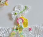 Crinoline Lady Hand Crochet Doily   Summer Floral   White W Roses   New