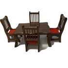 Concord Dining Room Table 4 Chairs Dollhouse Mahogany  1  To 1  Scale  2794 Box 