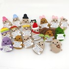 18pcs Mini Funny Positive Potato Toy Gift Creative Handmade Knitted Crochet Soft