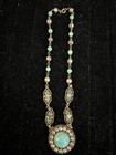 Vintage Art Deco Style Peking Glass Necklace And Earring Set