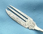 Pie Or Pastry Fork Coin Silver Unknown Maker 6 1 4 Inch Mono
