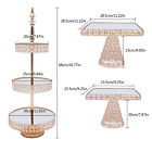 Crystal Gold Tower Plate Cupcake Stand 3-tier Wedding Cake Dessert Display Plate