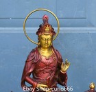 17  old Tibet Bronze Gold Gilt Wenshu Manjushri Samantabhadra Buddha Statue Pair