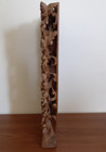 Vintage Hand Carved Bali Indonesia Wood Panel Wall Plaque Saraswati On Swan
