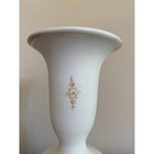Antique Large Satin Blown Glass Vase With Victorian Style Hand Painted Flowers