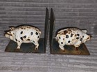 Vintage Cast Iron Pig Bookends  Decorative Accents  Door Stops