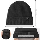Beanie For Men Soft Knit Cuffed Unisex Beanie Warm Winter Ski Hats Black