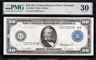 Awesome Crisp Choice Vf   1914  50 Cleveland Frn Note  Pmg 30  Free Ship  71909a