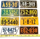 8 Vintage 1953 Wheaties Mini License Plates Cereal Premium Sc Nc Ga Tn La Va