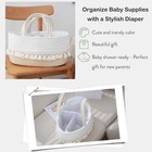 Baby Diaper Caddy Organizer  Rope Tassel Nursery Storage Bin Basket  White 