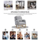 Rocking Chair For Nursery  Upholstered Accent Glider Rocker With Side Pocket    
