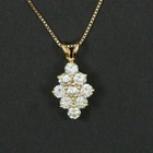 Round Cut Simulated Diamond Women s Stunning Pendant In 14k Yellow Gold Plated