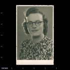 Old Vintage Real Photo Postcard Rppc Portrait Solo Woman Glasses Berlin 1946