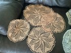 Mixed Lot Of 13 Vintage Hand Crocheted Doilies Round And Square Shaped