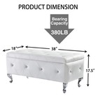 Upholstered Storage Ottoman Bench Bedroom Faux Leather Storage Benches Footrest