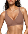Oeak Womens Deep V Bras Wireless Comfortable Bra Supportive No Underwire Bras Ts