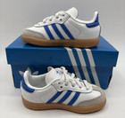 Adidas Toddler Td Samba Og White Blue Size 5k Shoes New  Jp5490